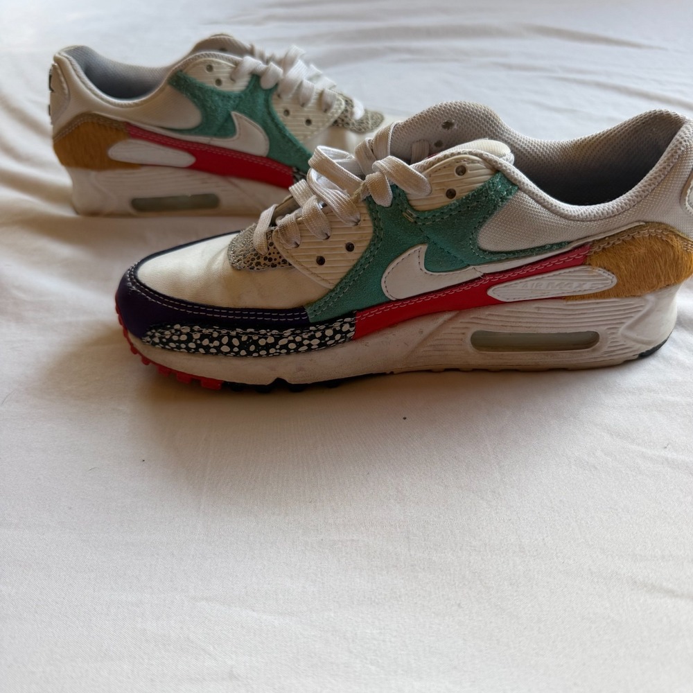 Nike Air Max 90 LX Safari Multi-Color Animal Print Sneakers CV3492-600 Women 7.5 - Picture 2 of 7